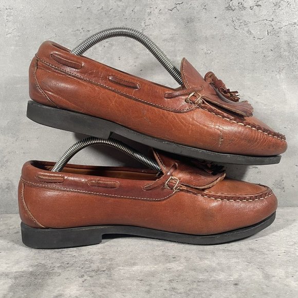 Allen Edmonds Nashua Men's Size 10 Brown Leather Tassel Loafer Shoes Made in USA - Picture 7 of 9